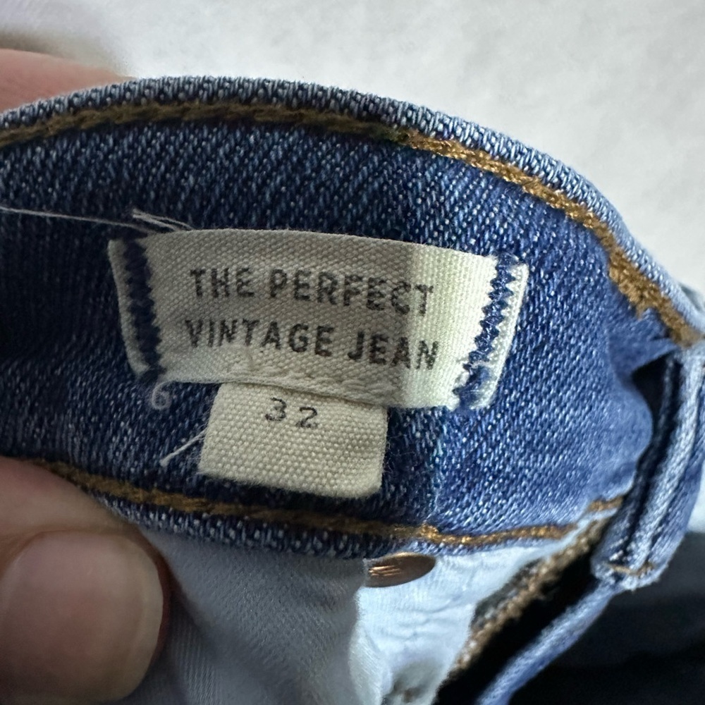 Madewell Blue Jeans The Perfect Vintage Wide-Leg Womens Sz 32 Medium Wash Preppy - Picture 4 of 6